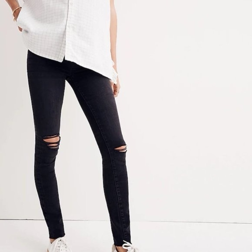 Madewell Maternity Over-the-Belly Skinny Jeans in Black Sea
